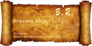 Brezsny Riza névjegykártya